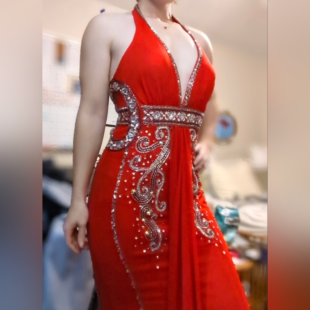 Floor Length Red Prom dress